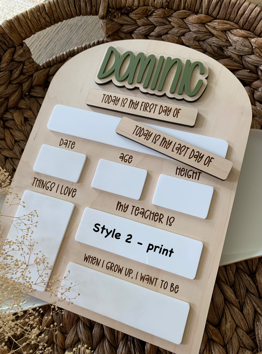 Personalized First Day of School Sign
