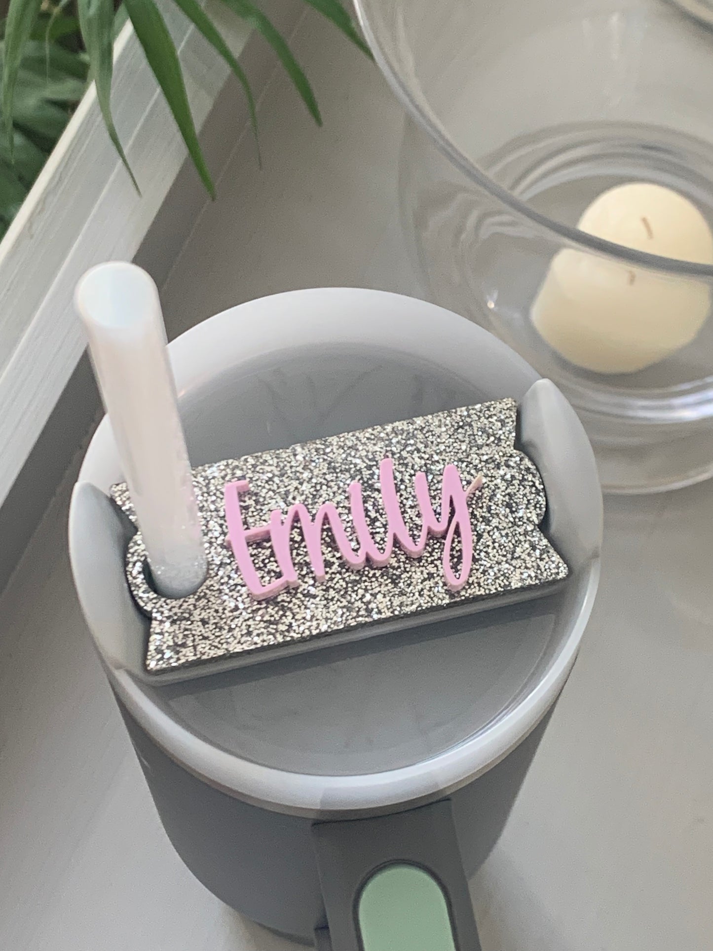 Double Layered Heart Stanley Cup toppers/name plates