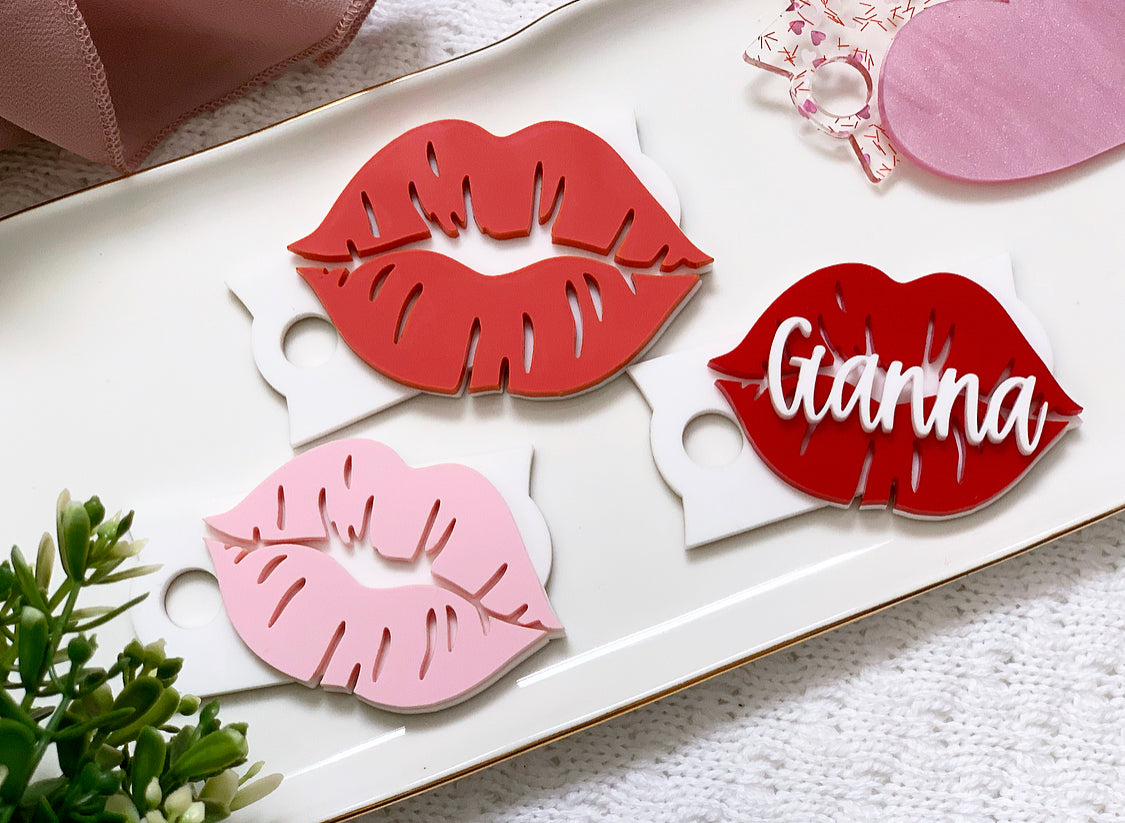 Lips Shaped Stanley Cup toppers/name plates