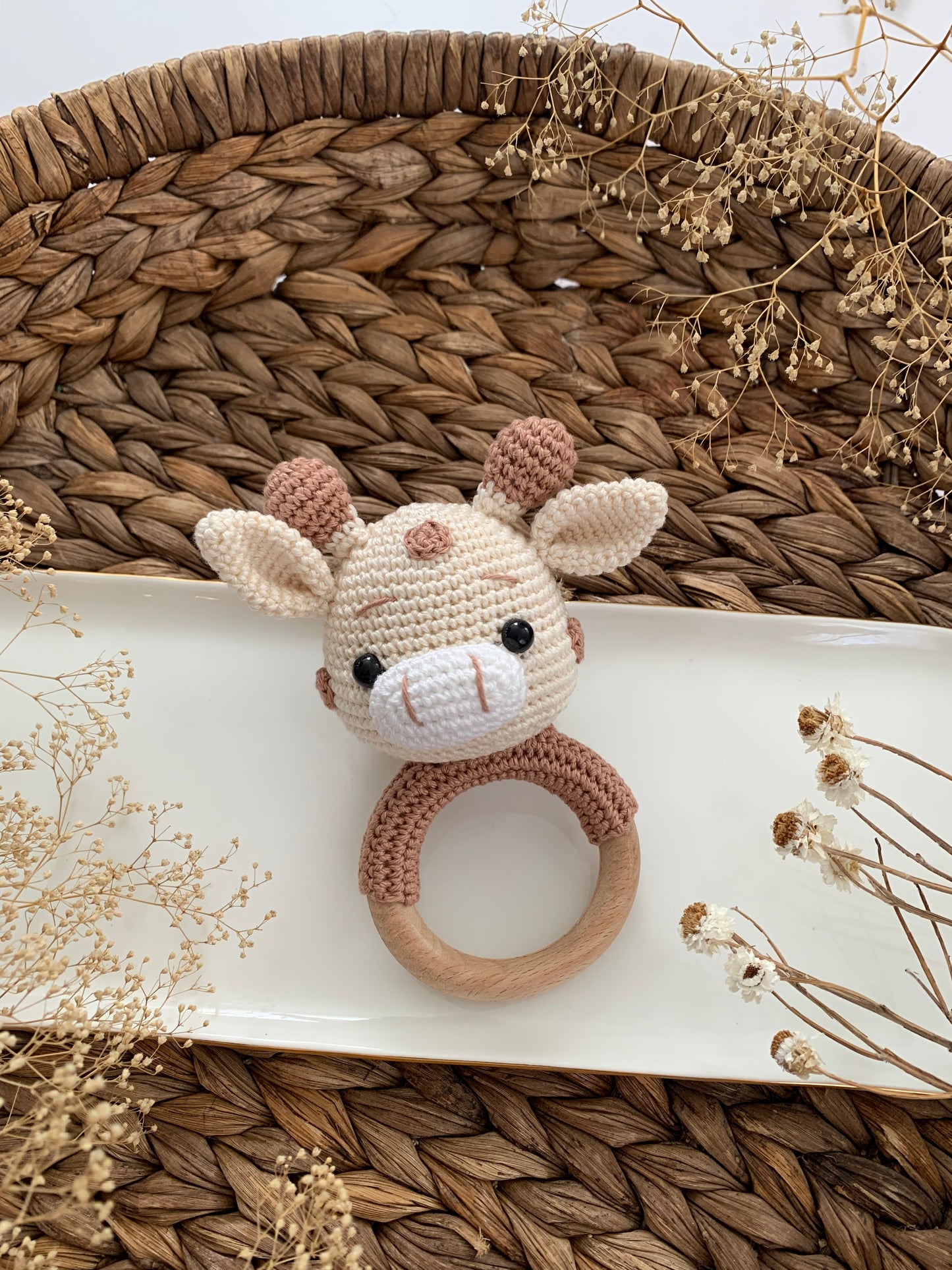 Crochet giraffe doll / baby rattle