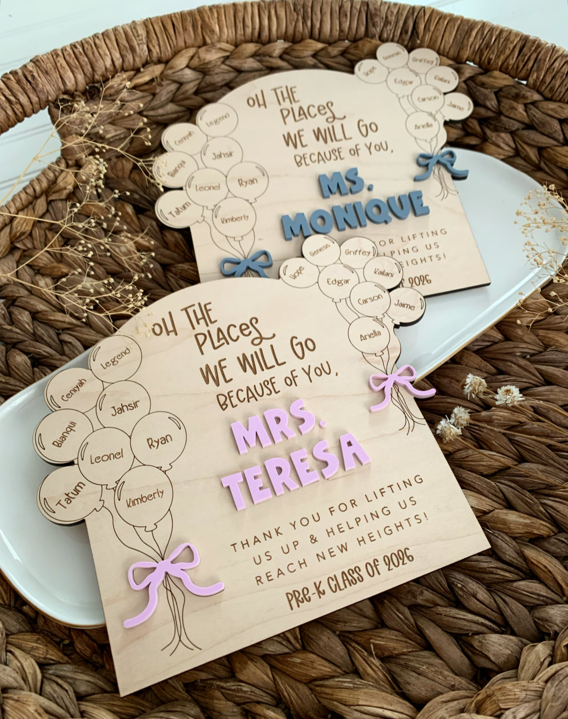 Teacher appreciation balloon keepsake