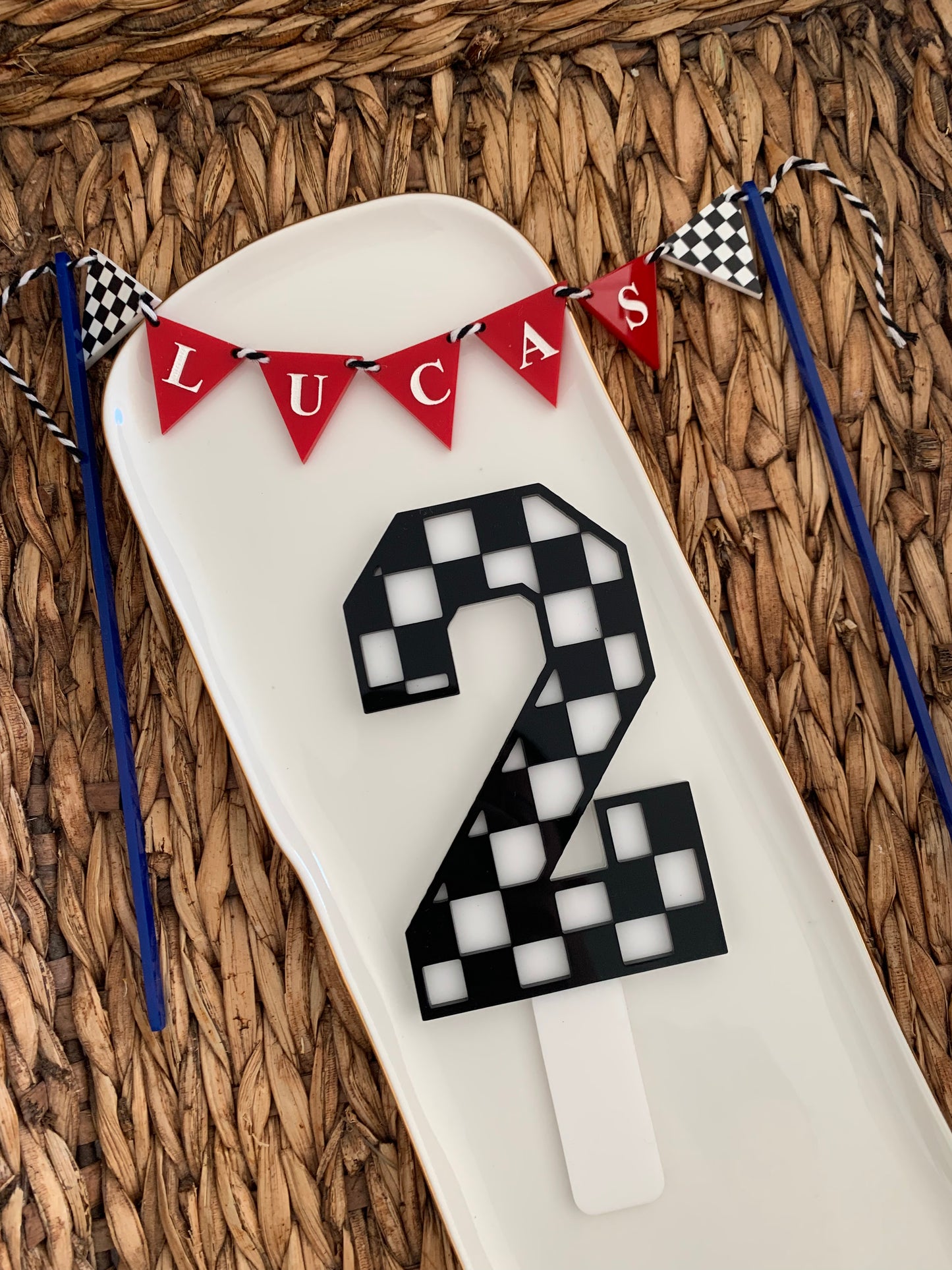 Birthday banner cake topper