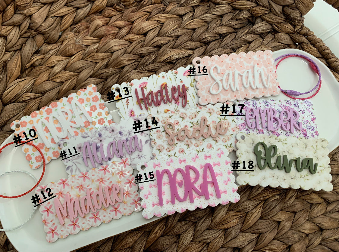 Personalized Patterned Backpack Keychain