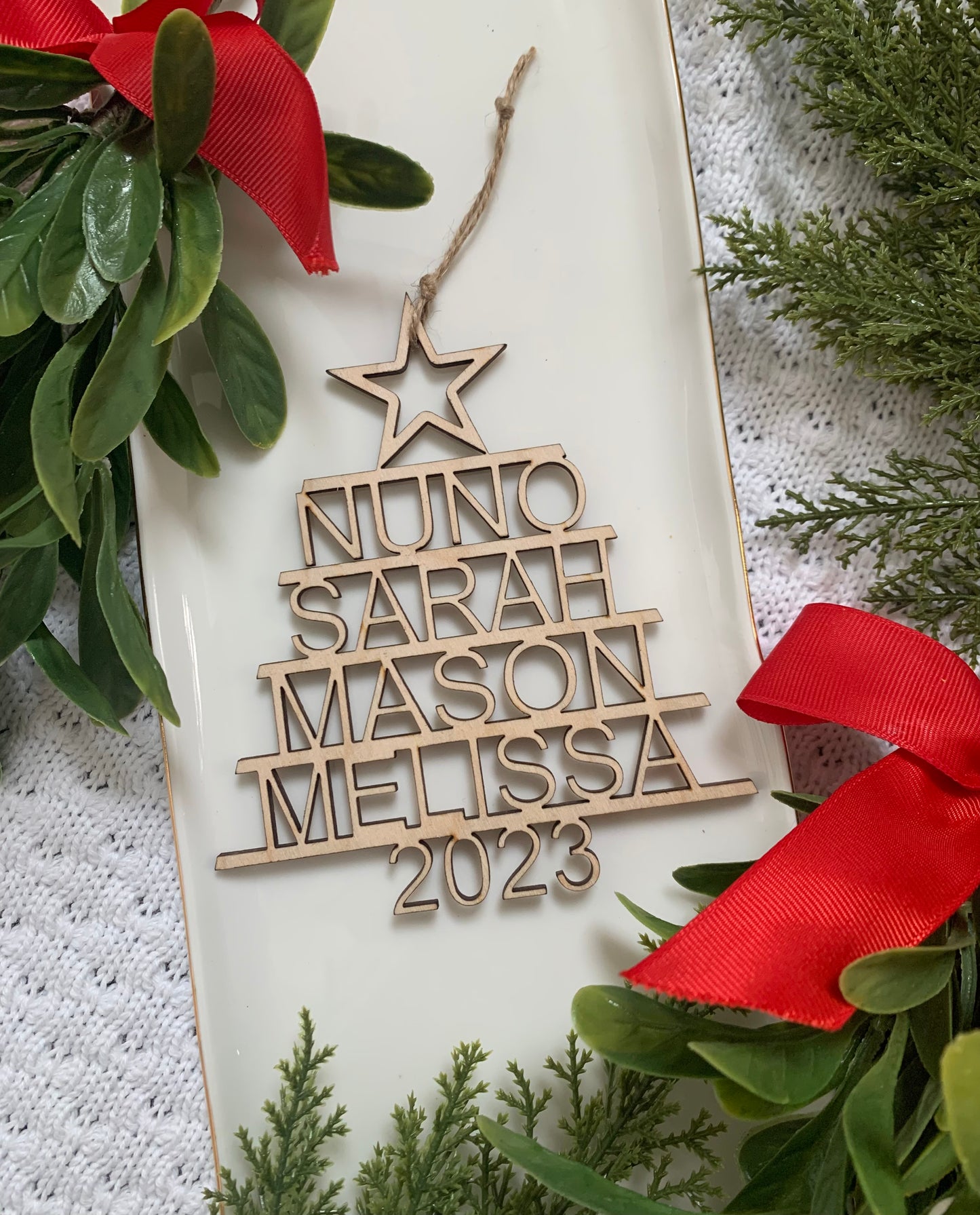 Christmas Tree Name Ornament