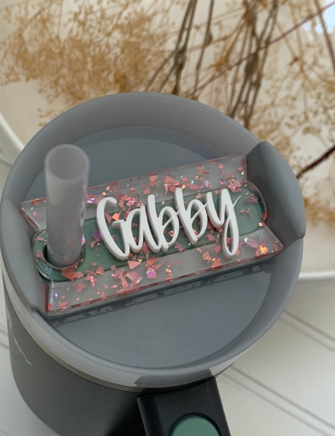 Double Layered Heart Stanley Cup toppers/name plates