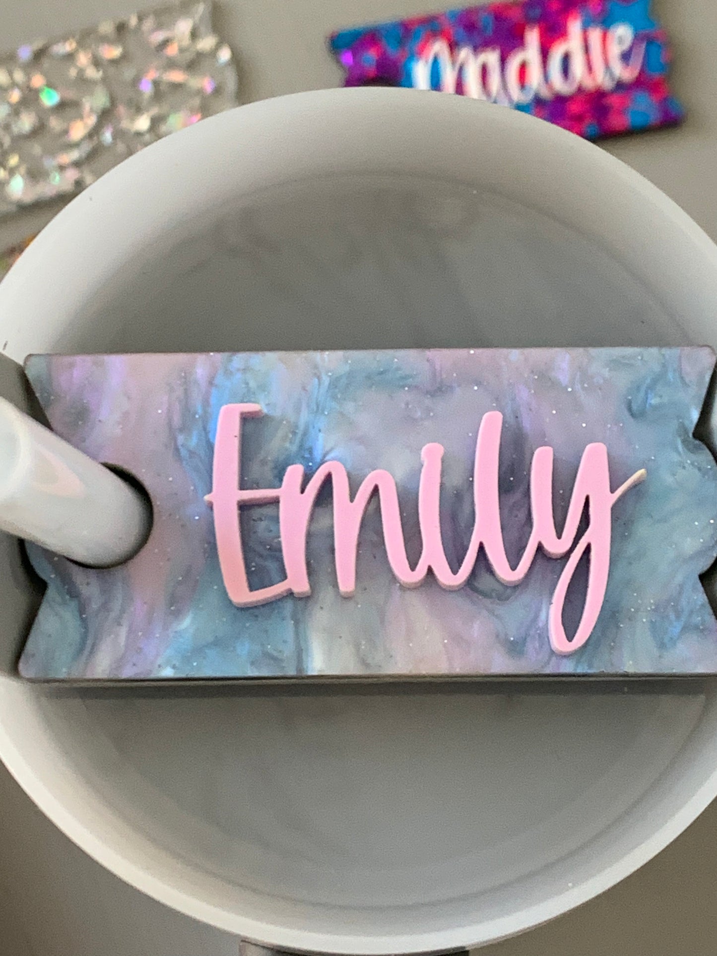 Double Layered Heart Stanley Cup toppers/name plates