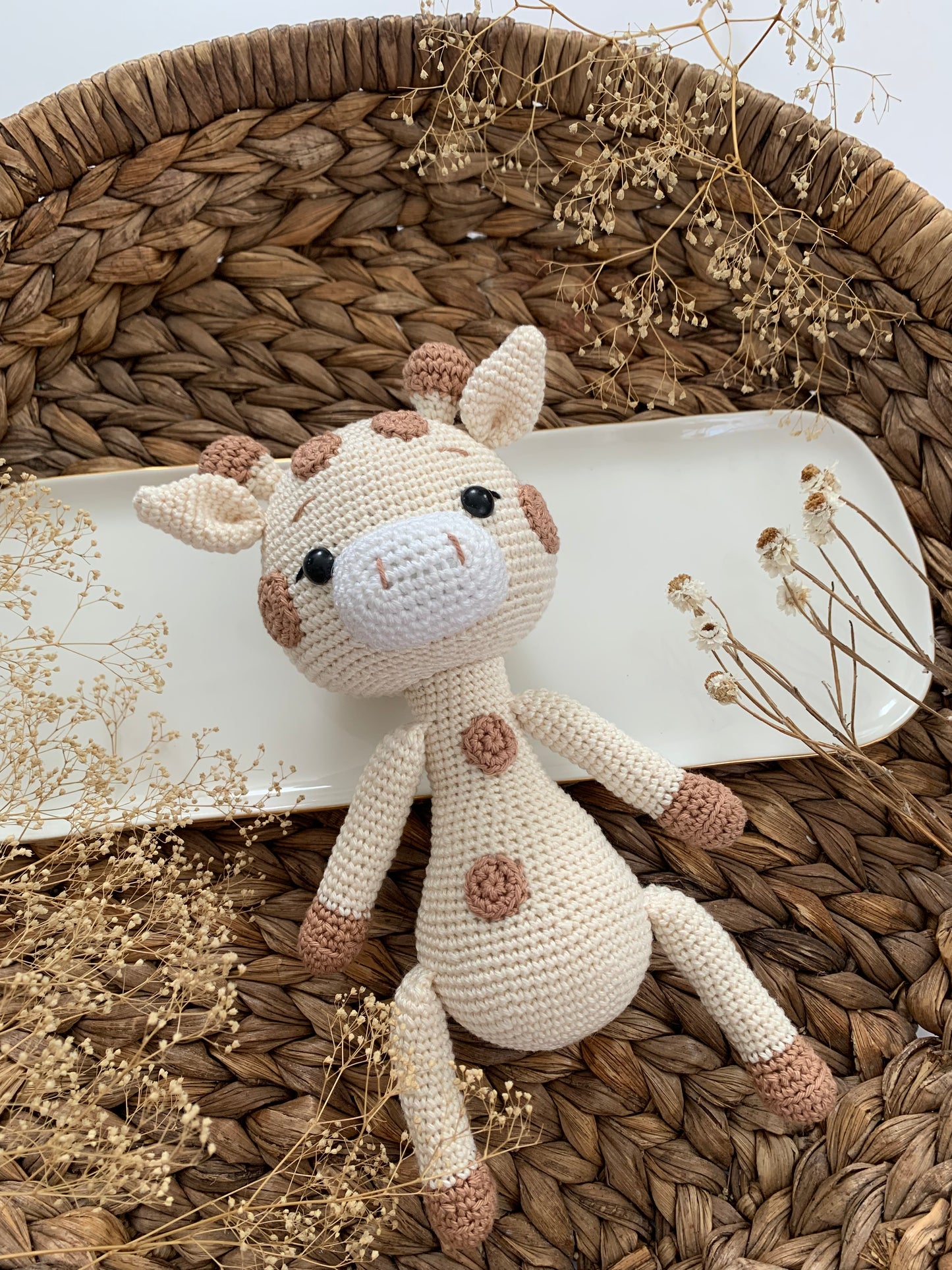 Crochet giraffe doll / baby rattle