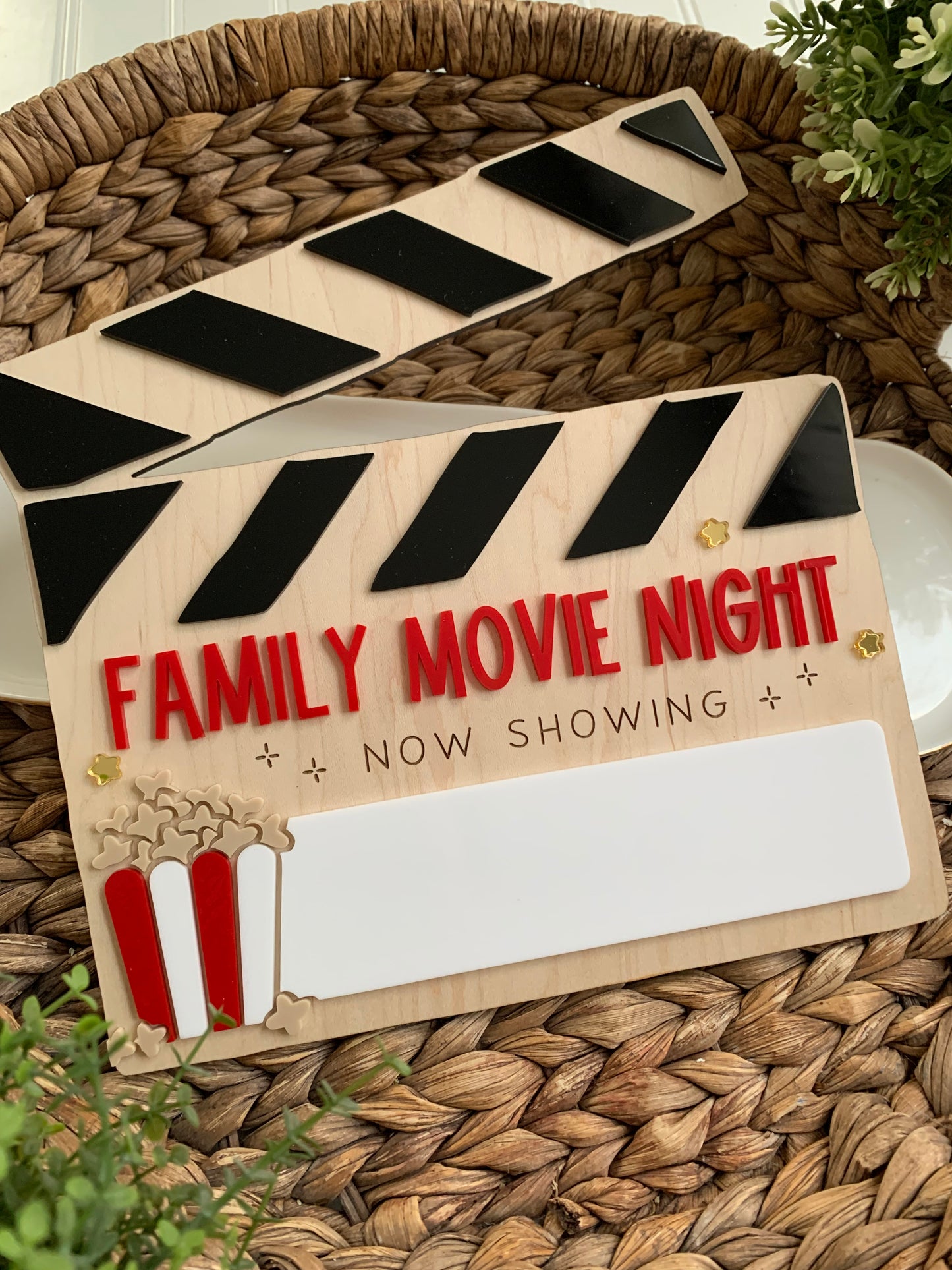 Family movie night dry erase board