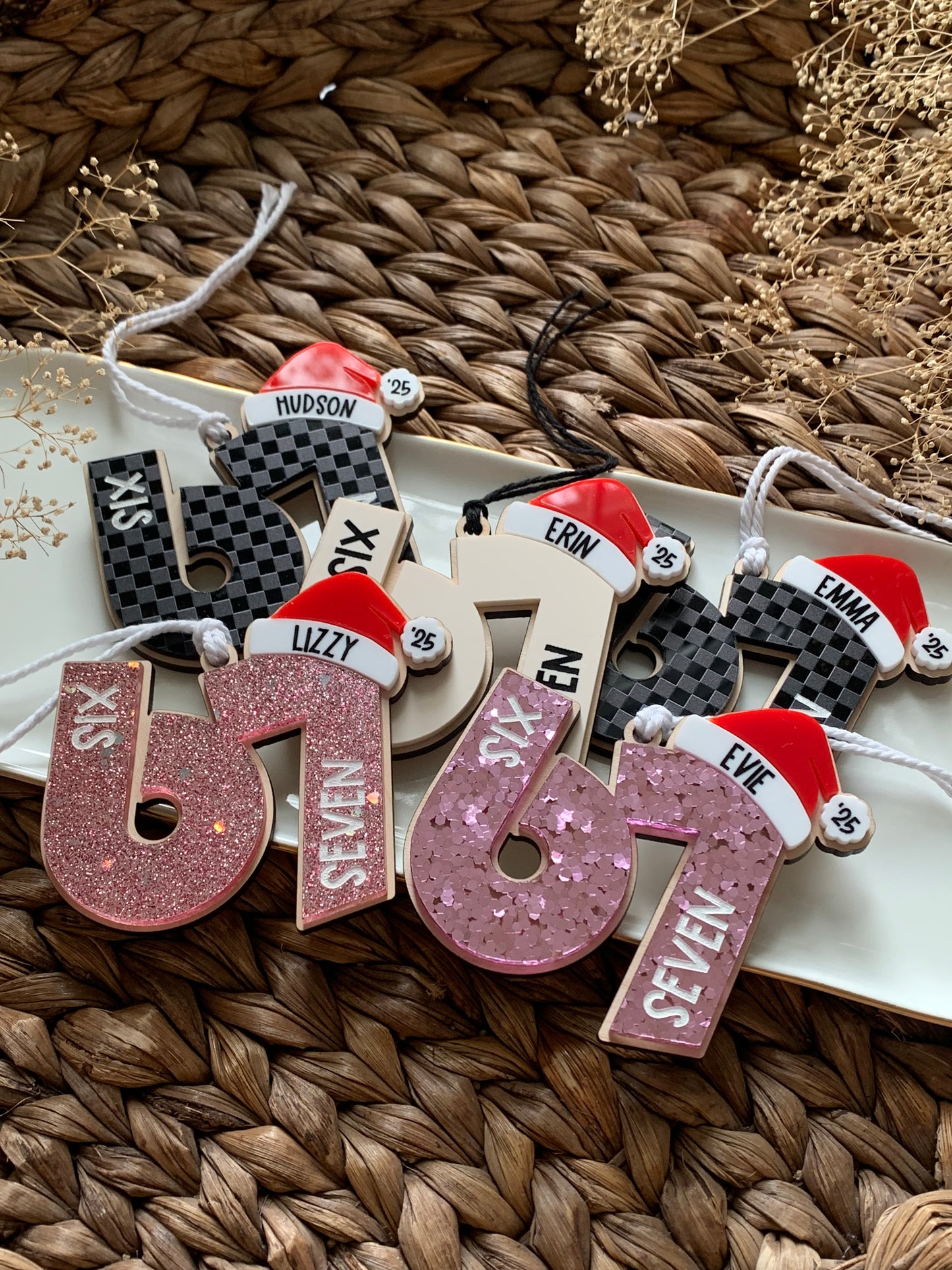 Six seven Christmas tree ornament, personalized 6 7 ornament