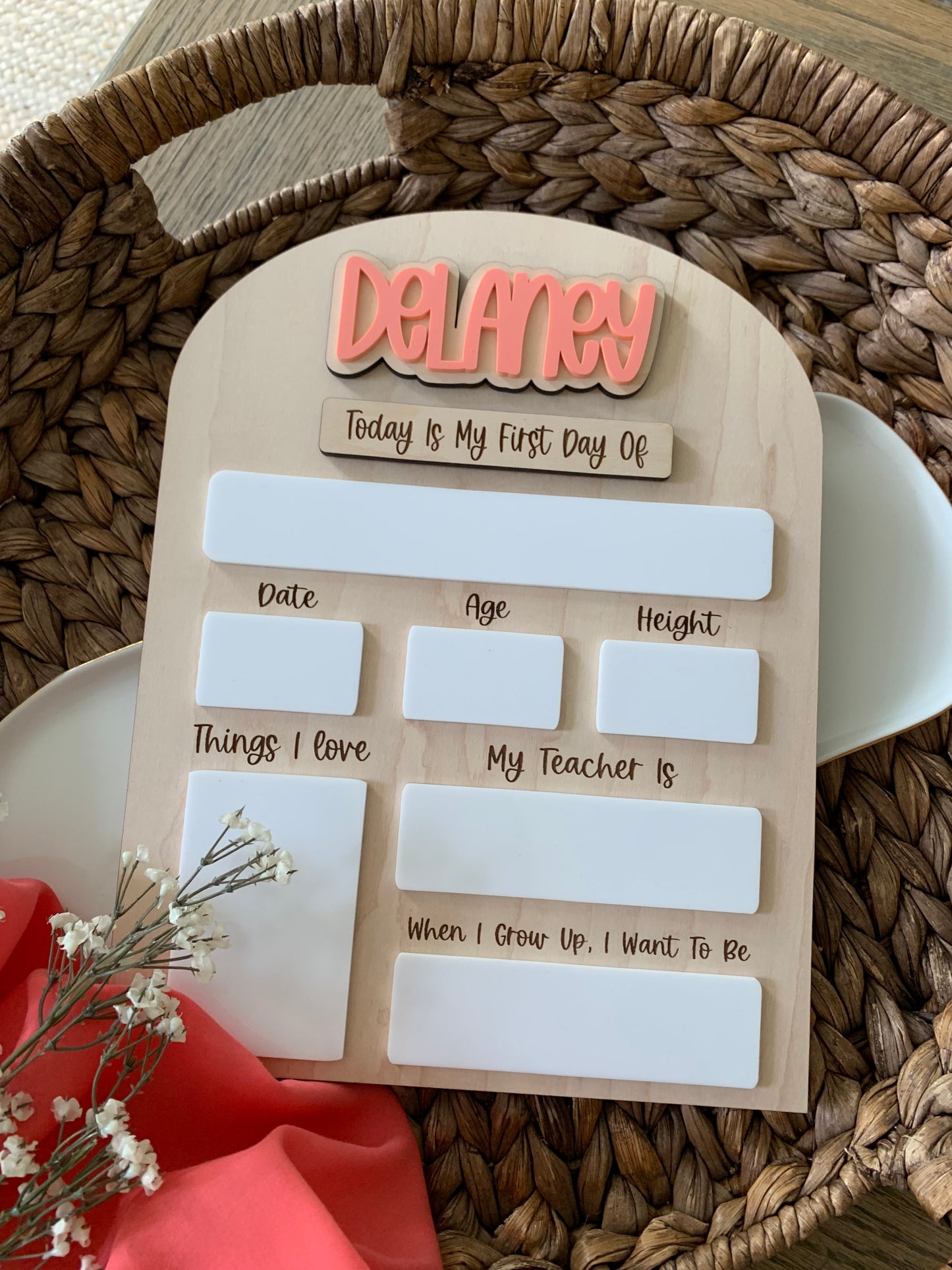 Personalized First Day of School Sign