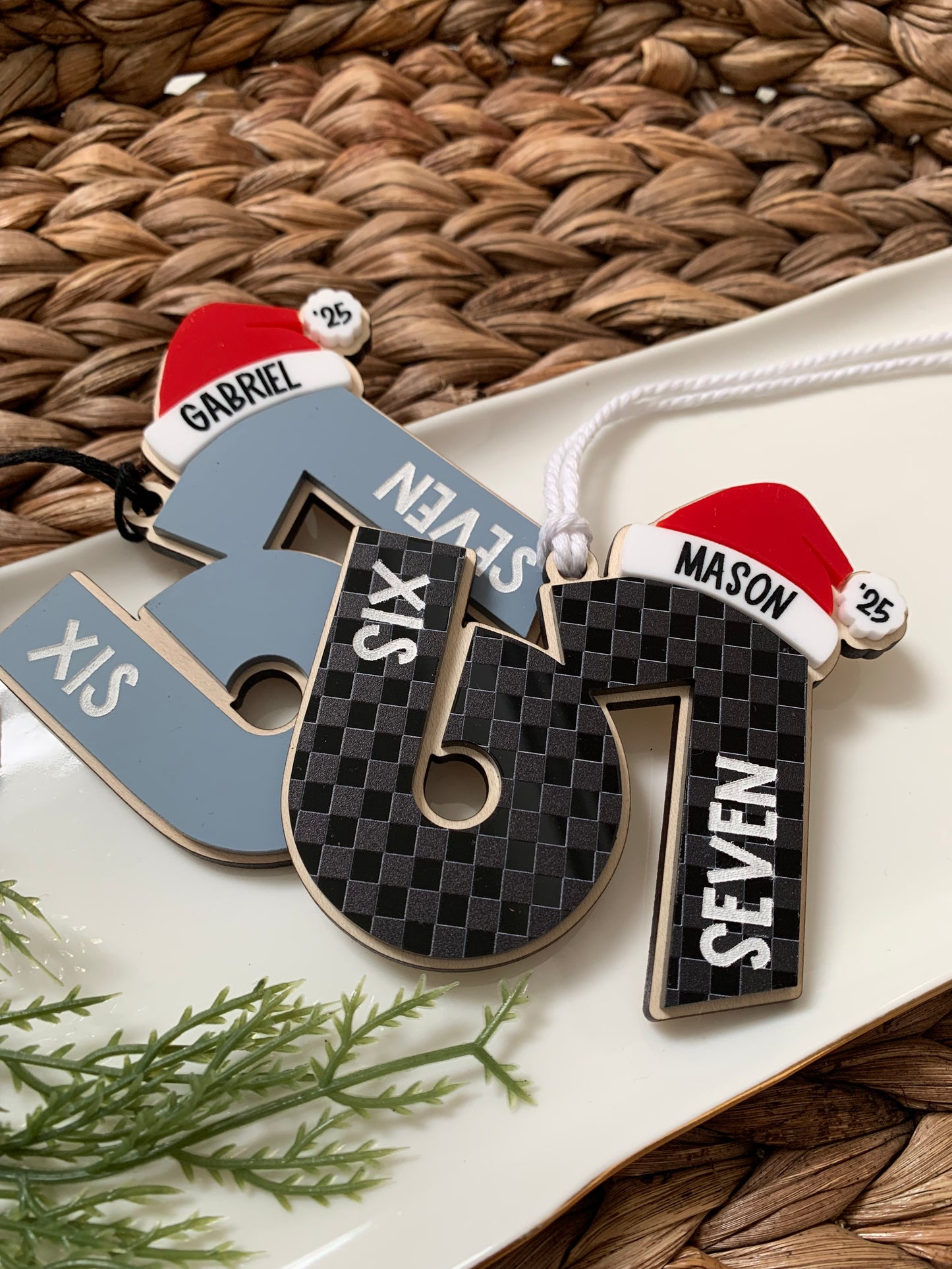 Six seven Christmas tree ornament, personalized 6 7 ornament