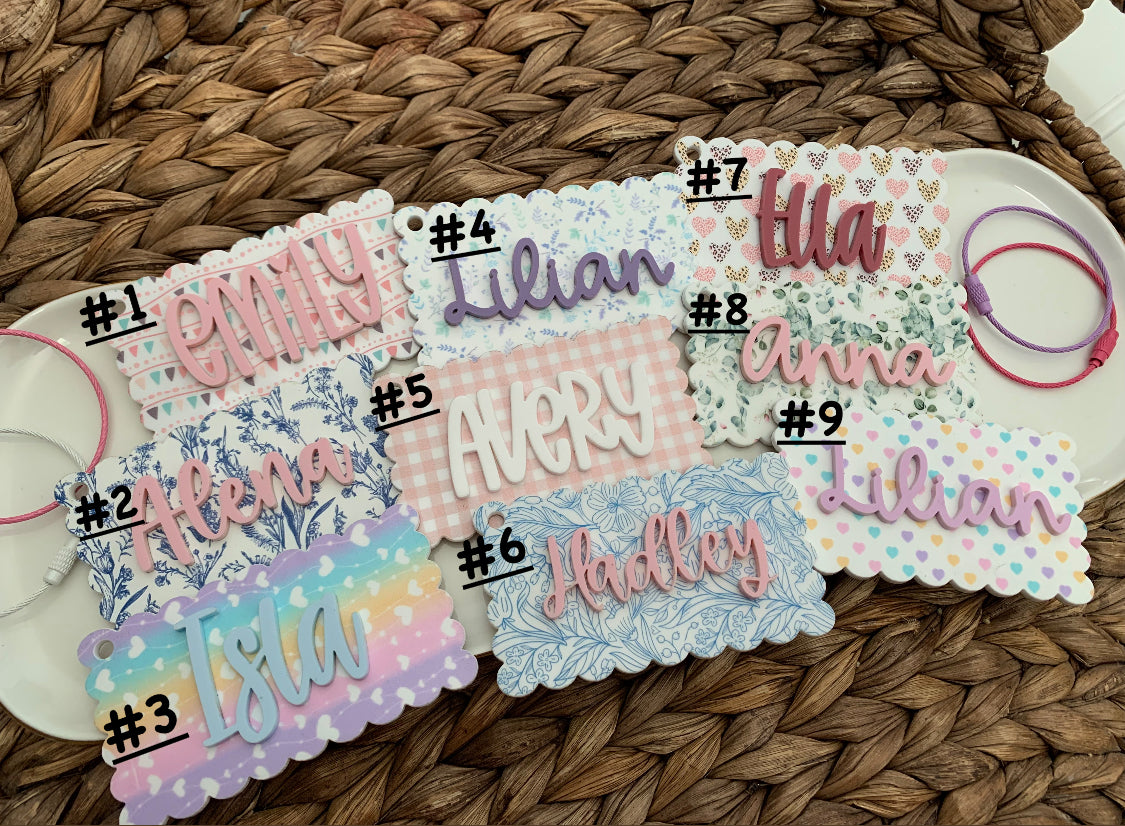 Personalized Patterned Backpack Keychain