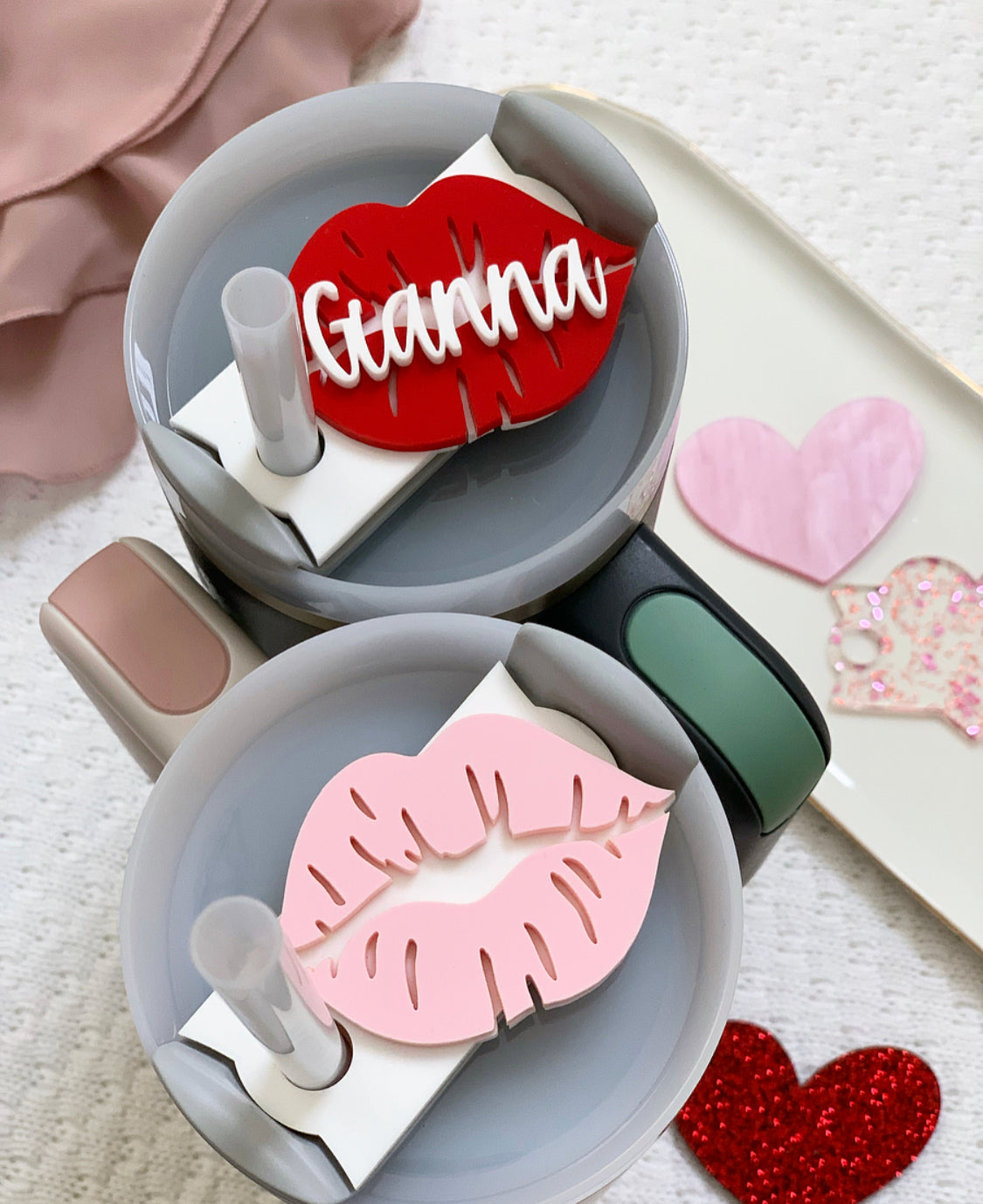 Lips Shaped Stanley Cup toppers/name plates