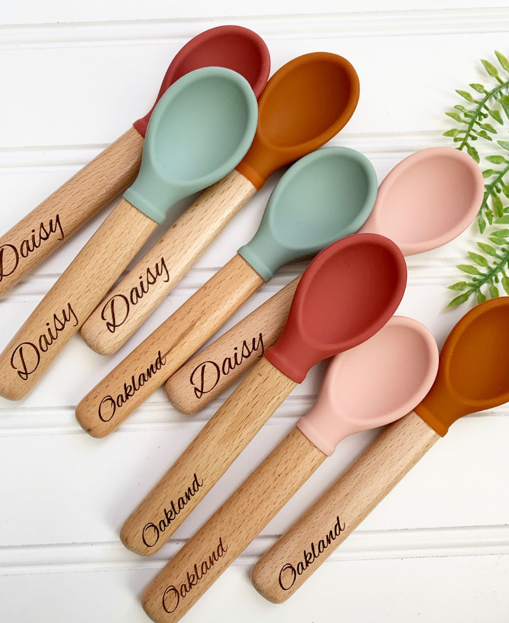 (Set of 2) Personalized Silicone Baby Spoon(s)
