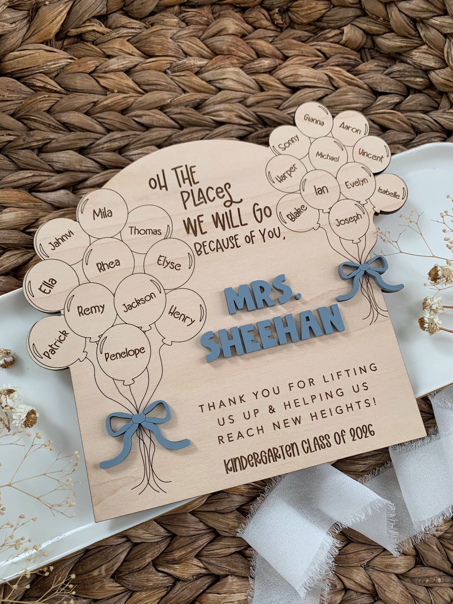 Teacher appreciation balloon keepsake