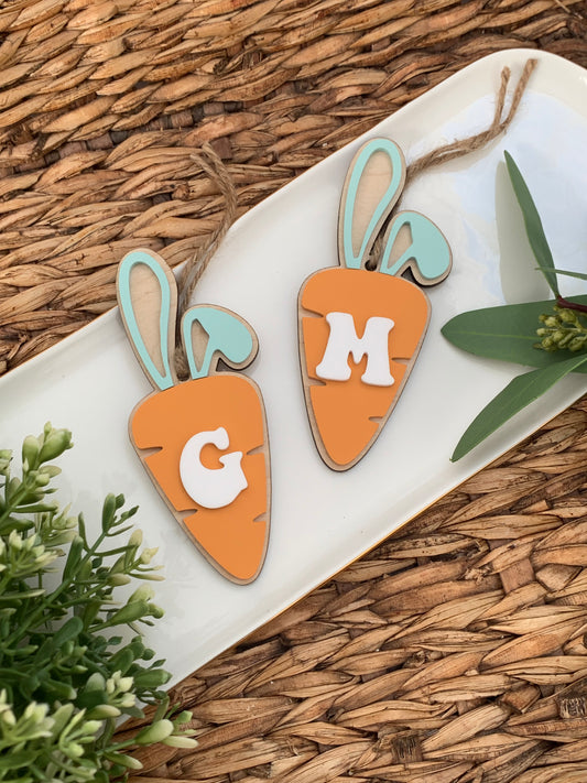 Easter carrot tags with initial