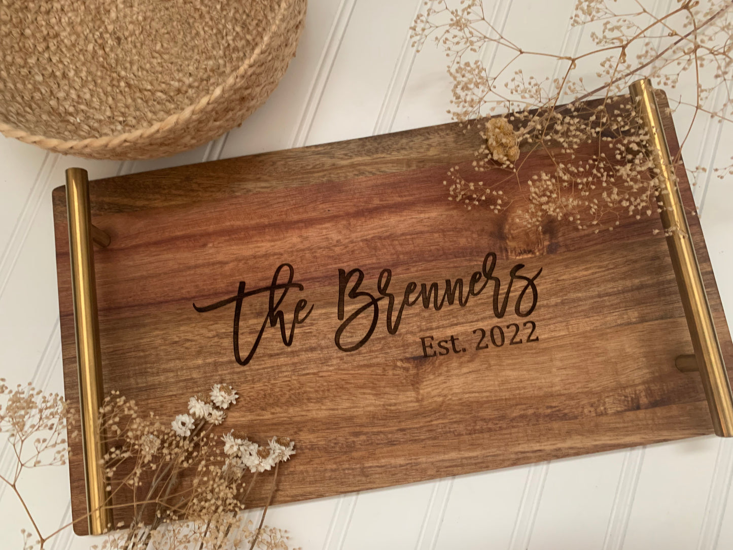 Acacia Wood Serving Tray - Personalized