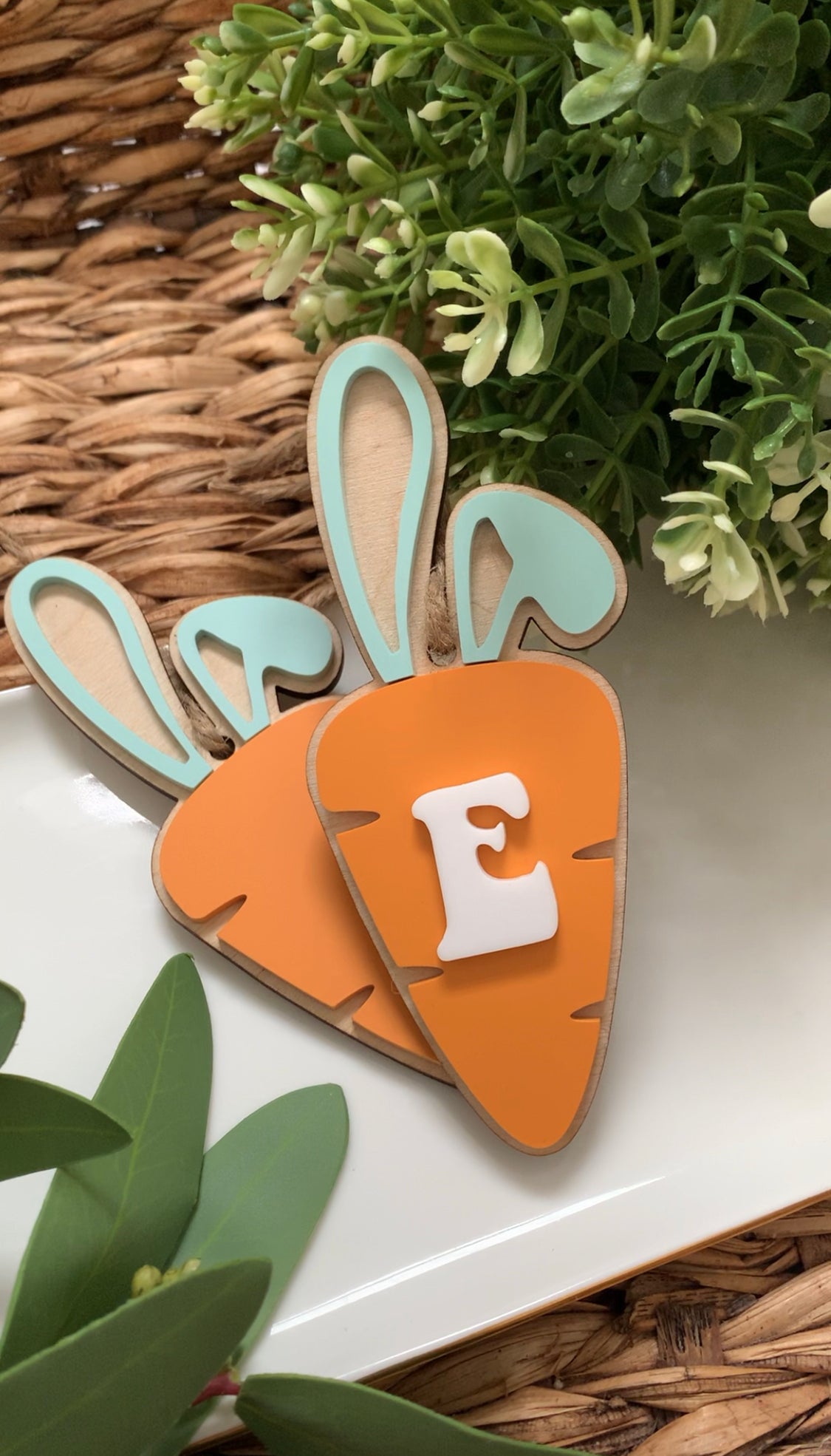 Easter carrot tags with initial