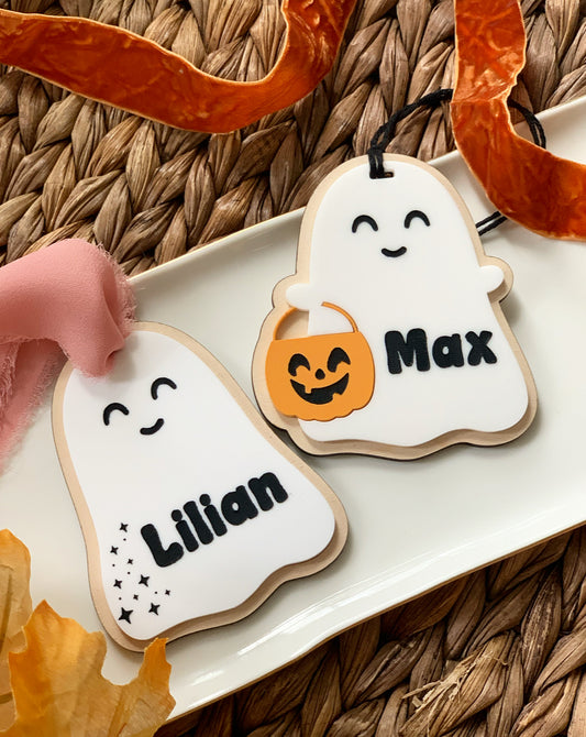 Personalized Halloween Ghost Tags