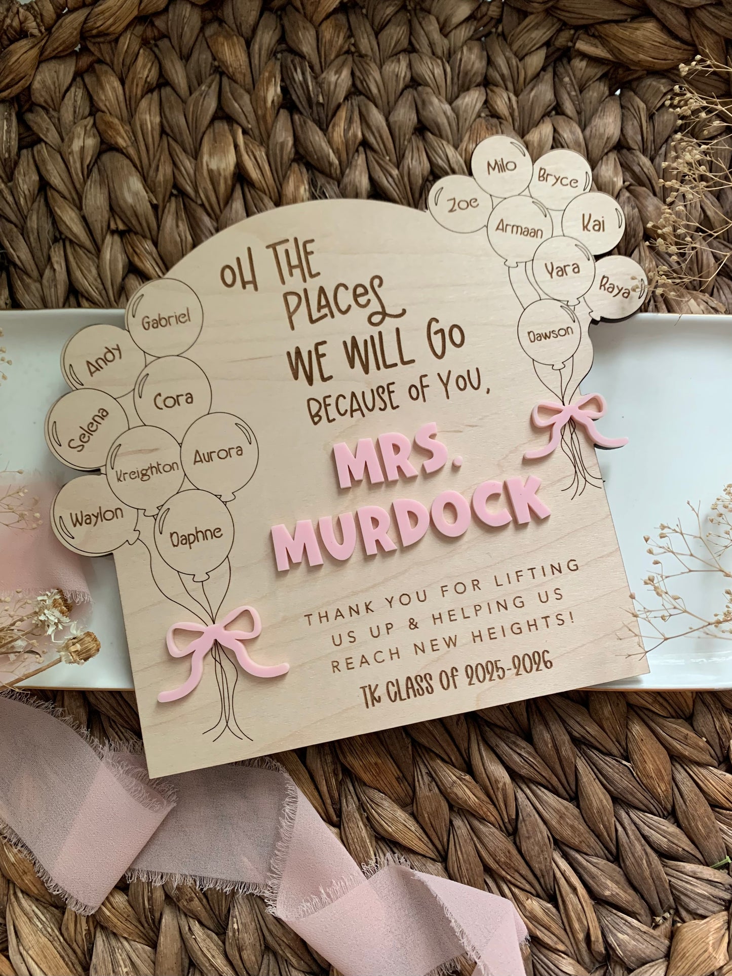 Teacher appreciation balloon keepsake