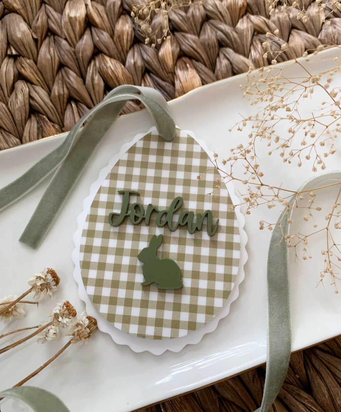Scalloped Patterned Easter Egg Tag