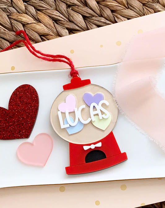 Gumball machine Valentine’s Day tags