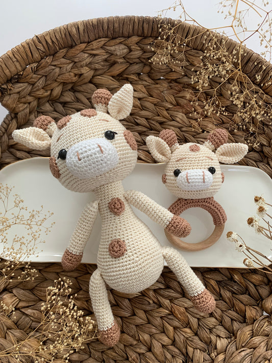Crochet giraffe doll / baby rattle