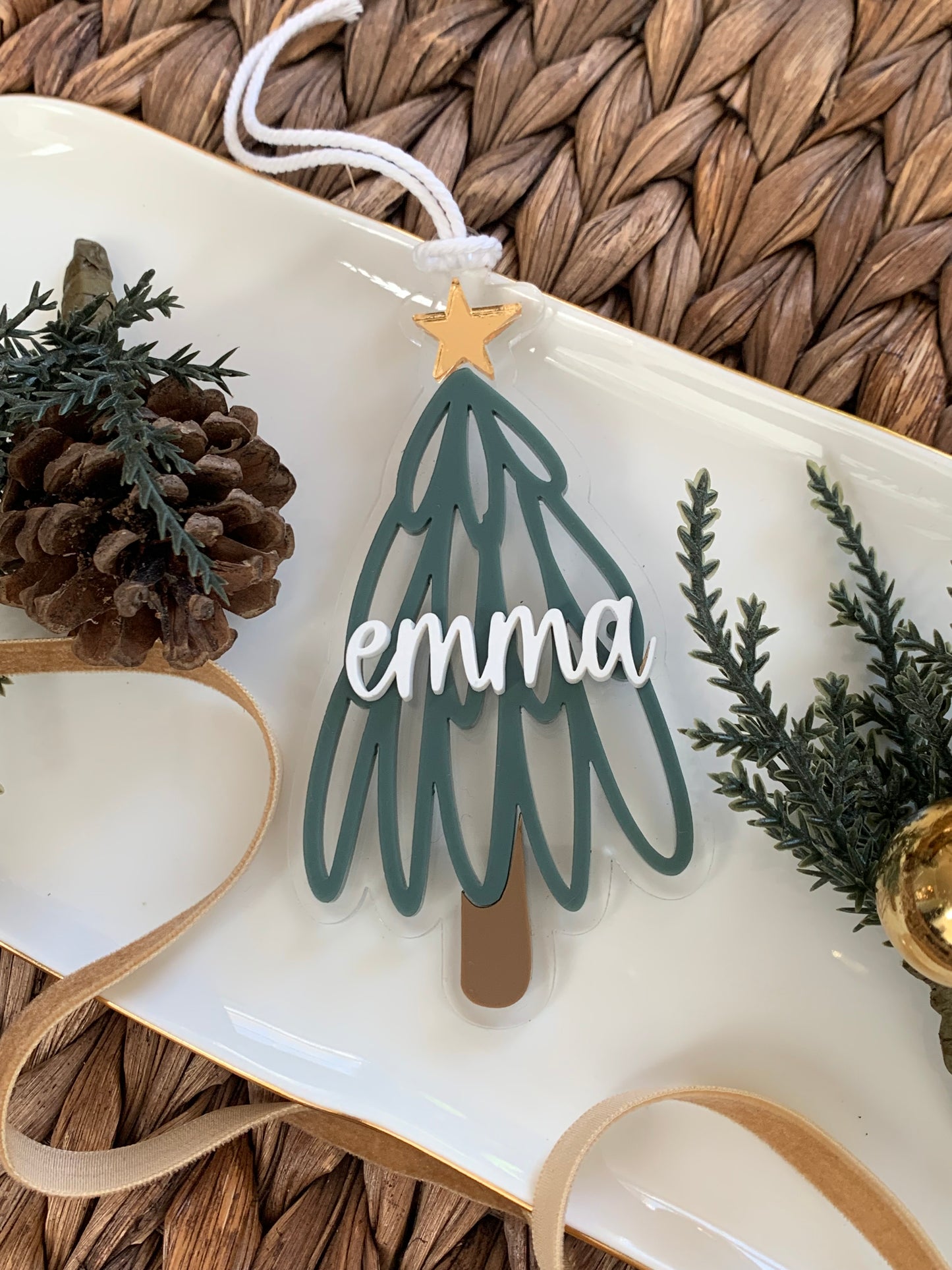 Christmas Tree Ornament, personalized