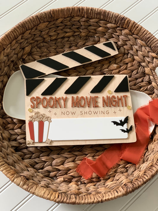 Spooky movie night dry erase board