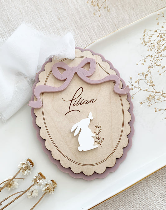 Scalloped Easter Bunny Basket tag