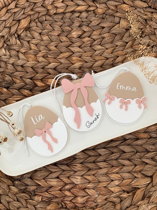 Bow Easter Egg Basket Tag