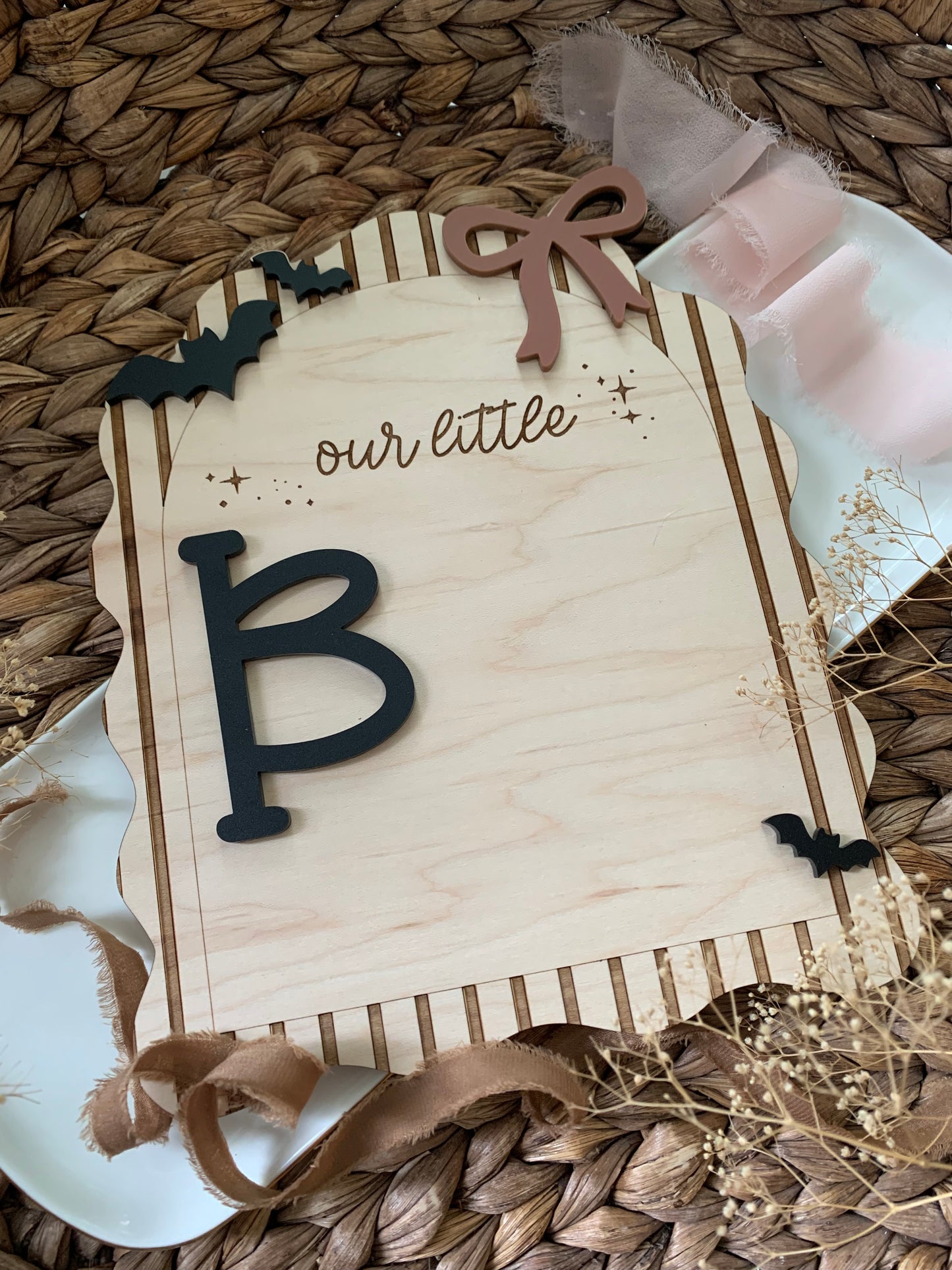 Baby girl First Halloween DIY footprint keepsake