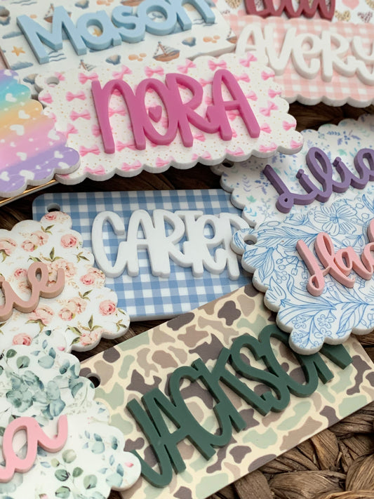 Personalized Patterned Backpack Keychain