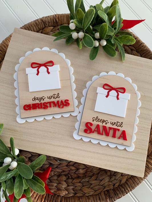 Christmas countdown magnet, sleeps until Santa countdown