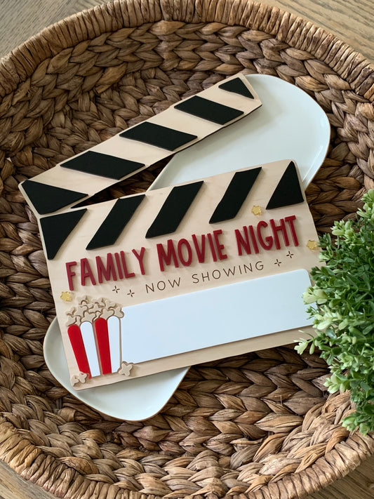 Family movie night dry erase board