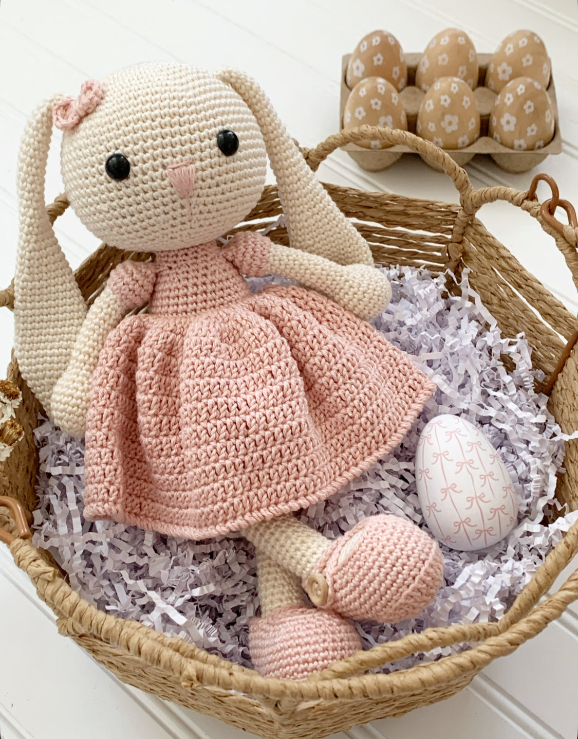 Crochet bunny doll / baby rattle
