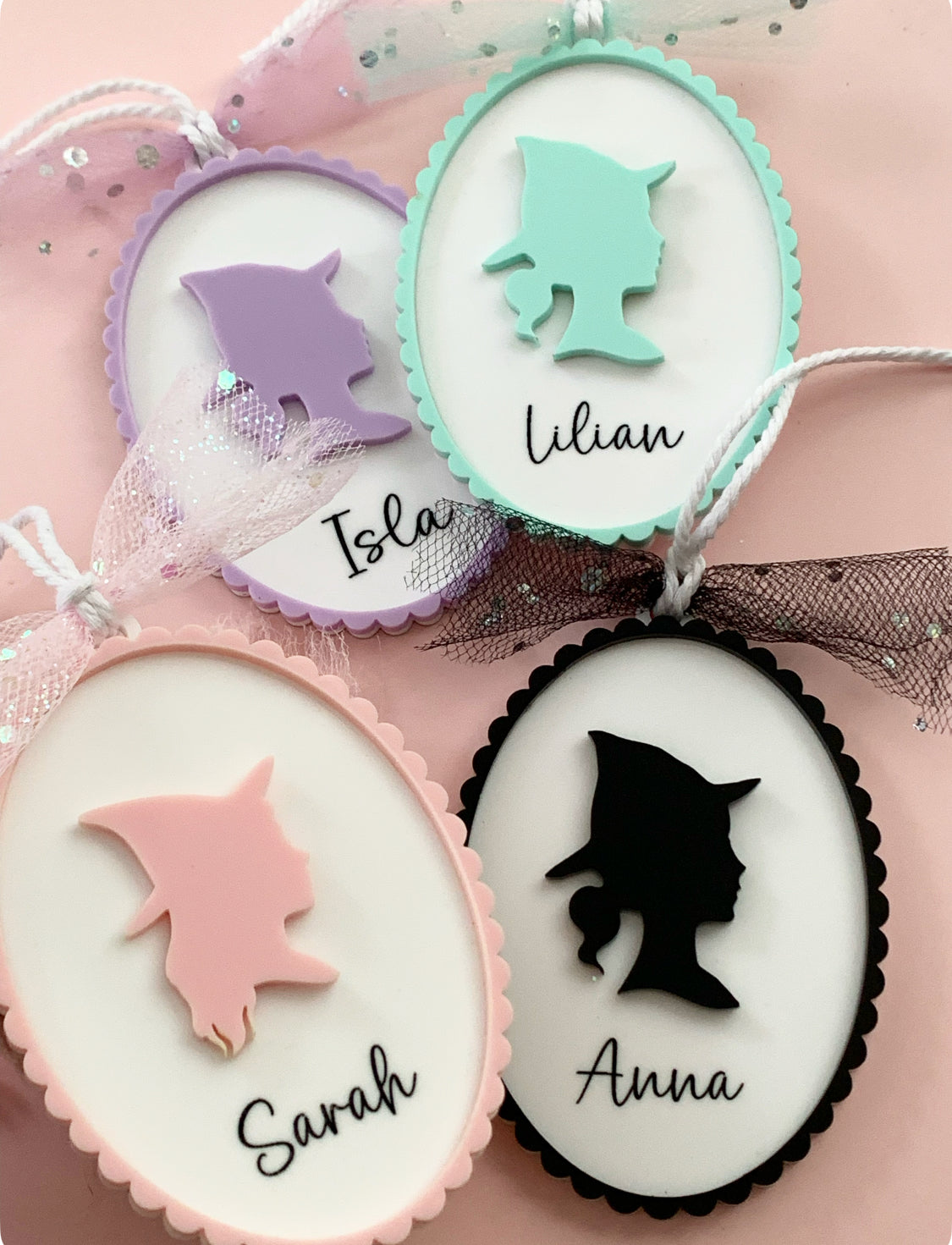 Halloween witch basket tags, personalized boo basket tags