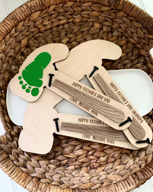 Father’s Day hammer footprint keepsake, diy paint craft