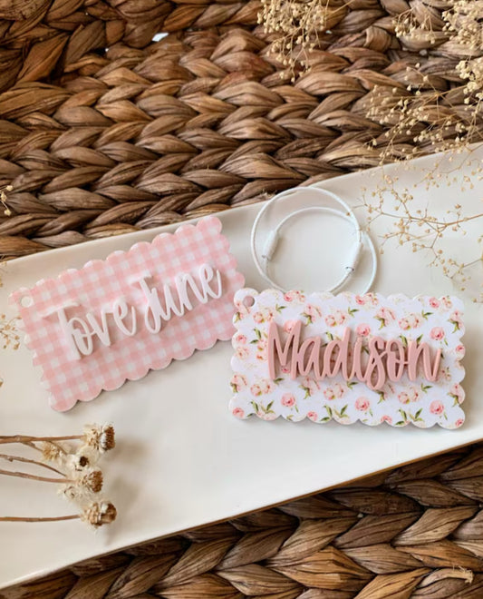 Personalized Patterned Backpack Keychain