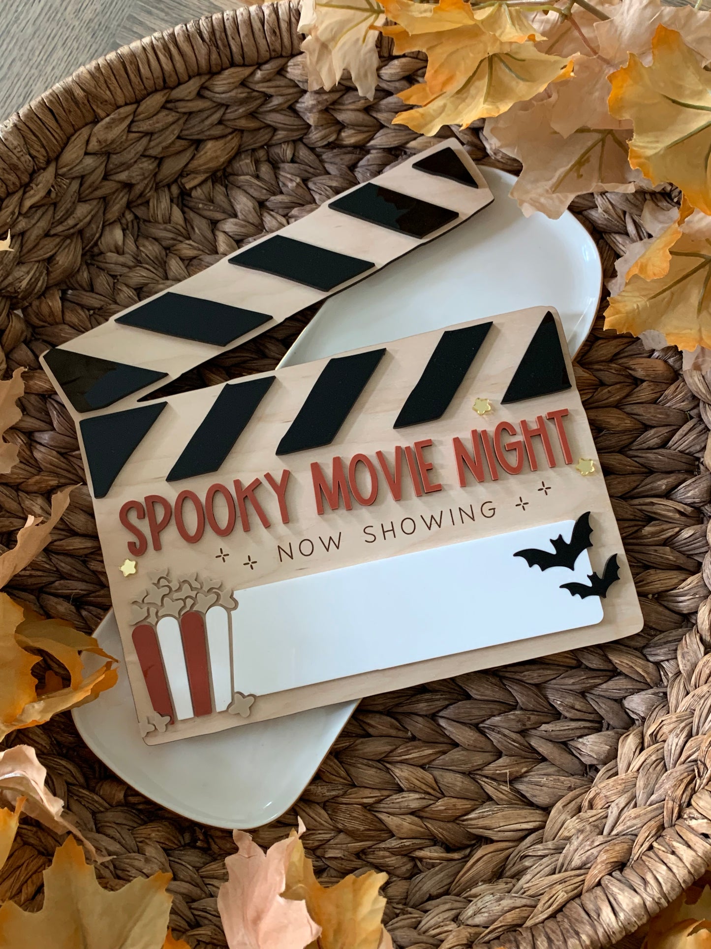 Spooky movie night dry erase board
