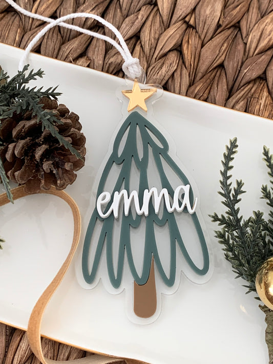 Christmas Tree Ornament, personalized