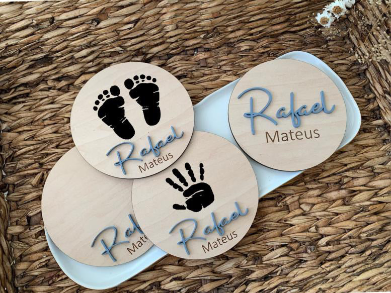 Baby Name Sign and Baby hand/footprint plaque