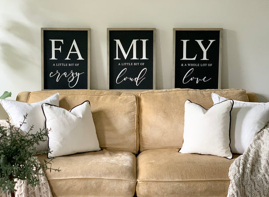 Family 3 piece sign set