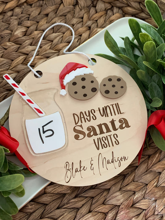 Santa countdown door hanger