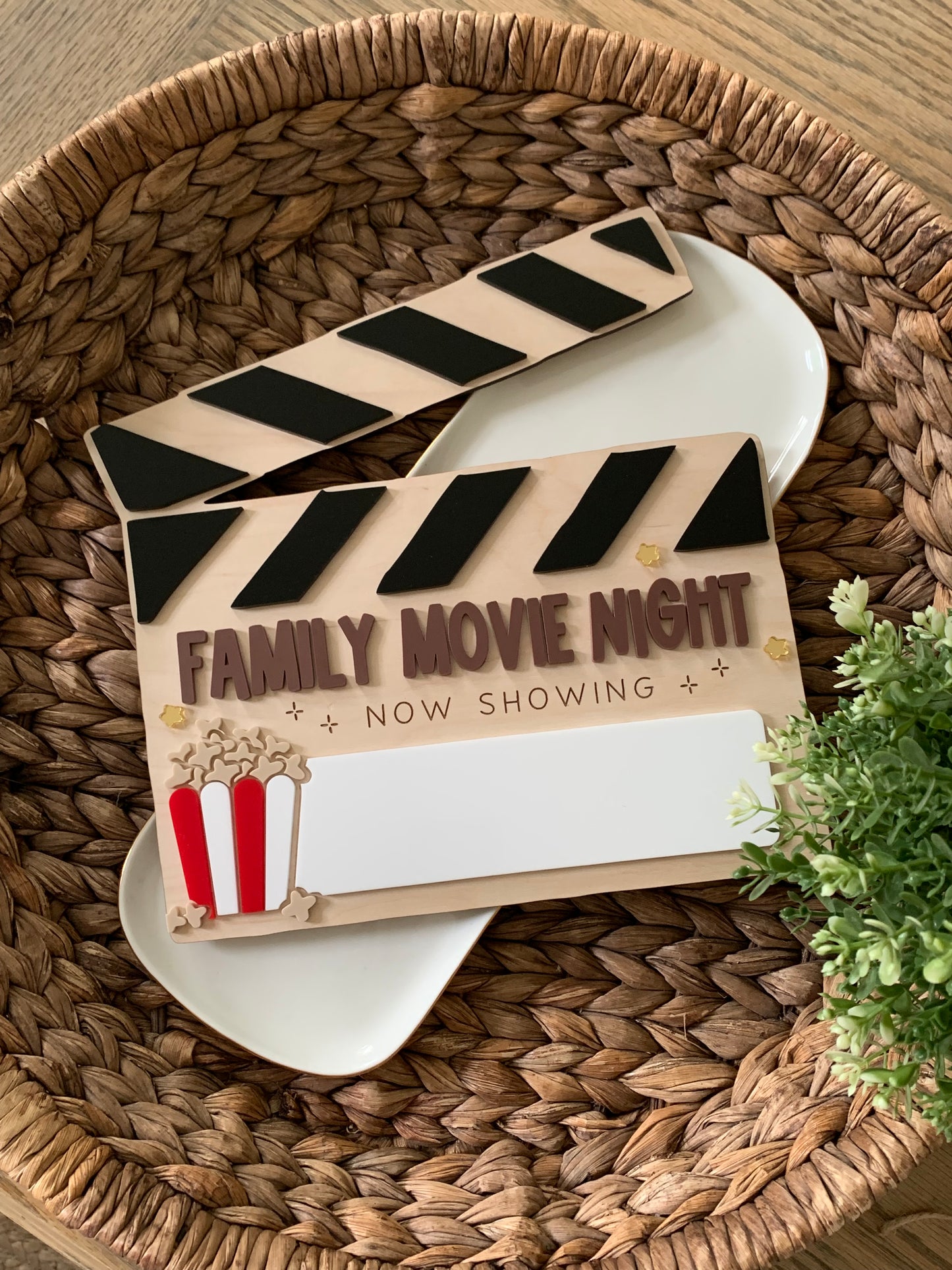 Family movie night dry erase board
