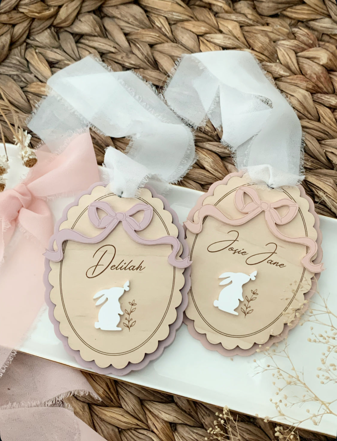 Scalloped Easter Bunny Basket tag