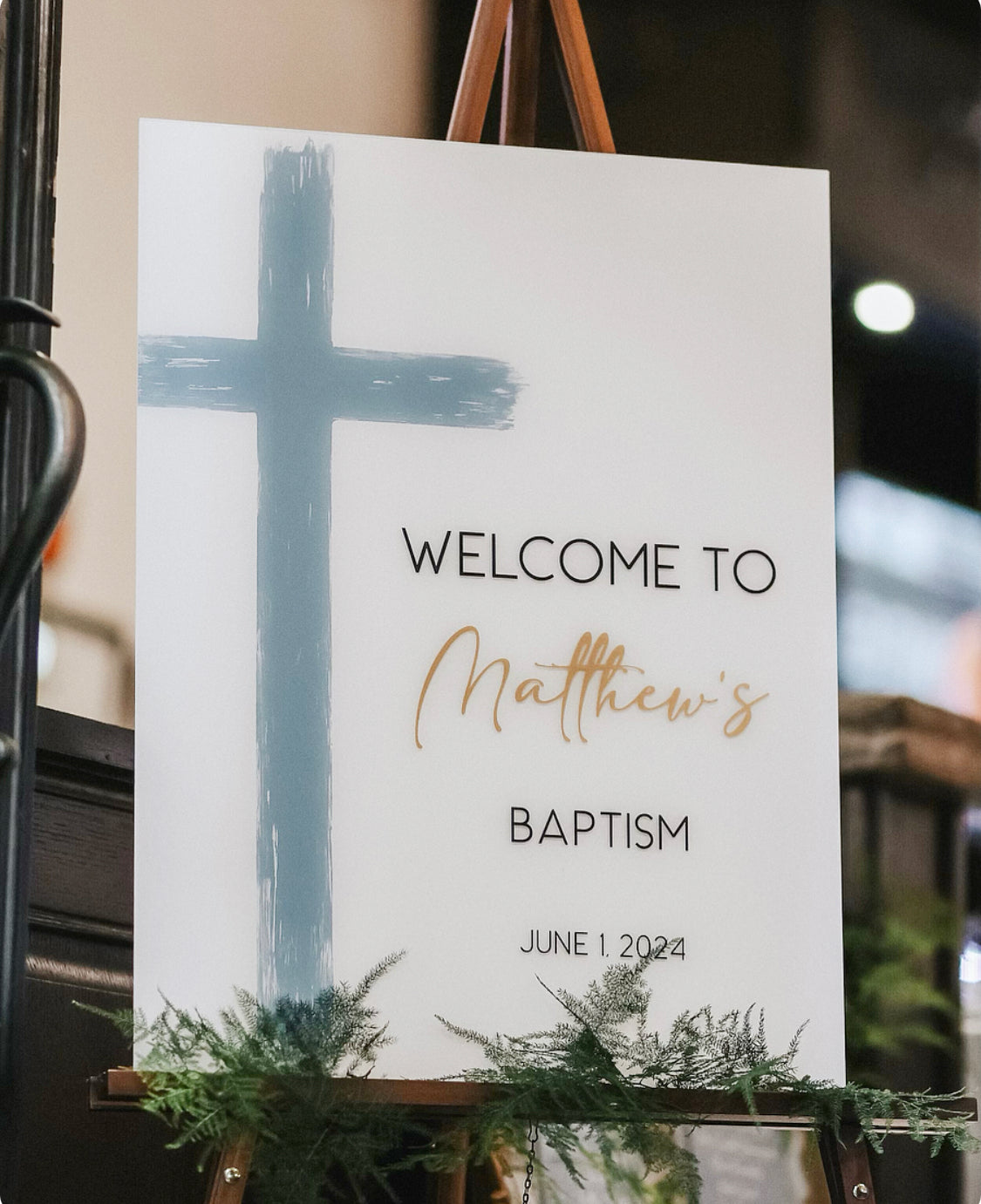 Baptism Welcome Sign, Communion, Christening Acrylic Sign