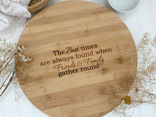 Round Bamboo Butcher Block - Personalized