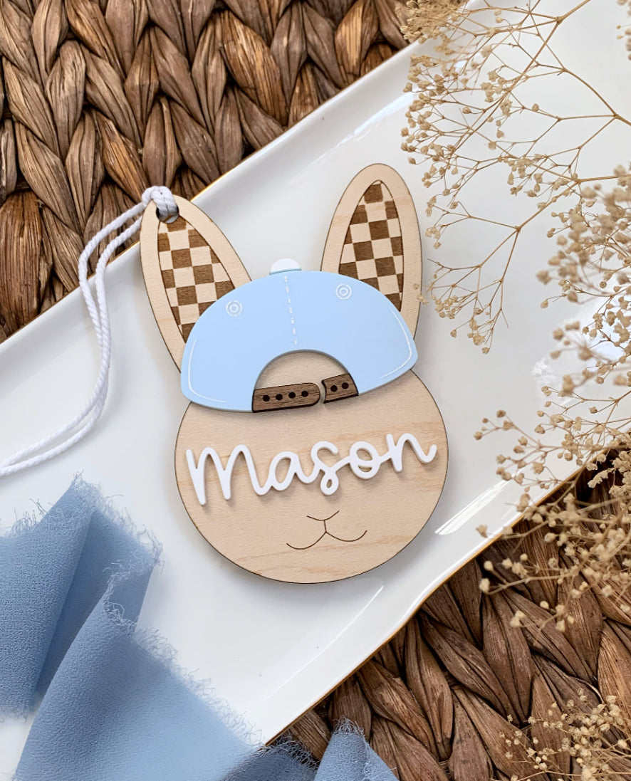 Easter bunny basket tag