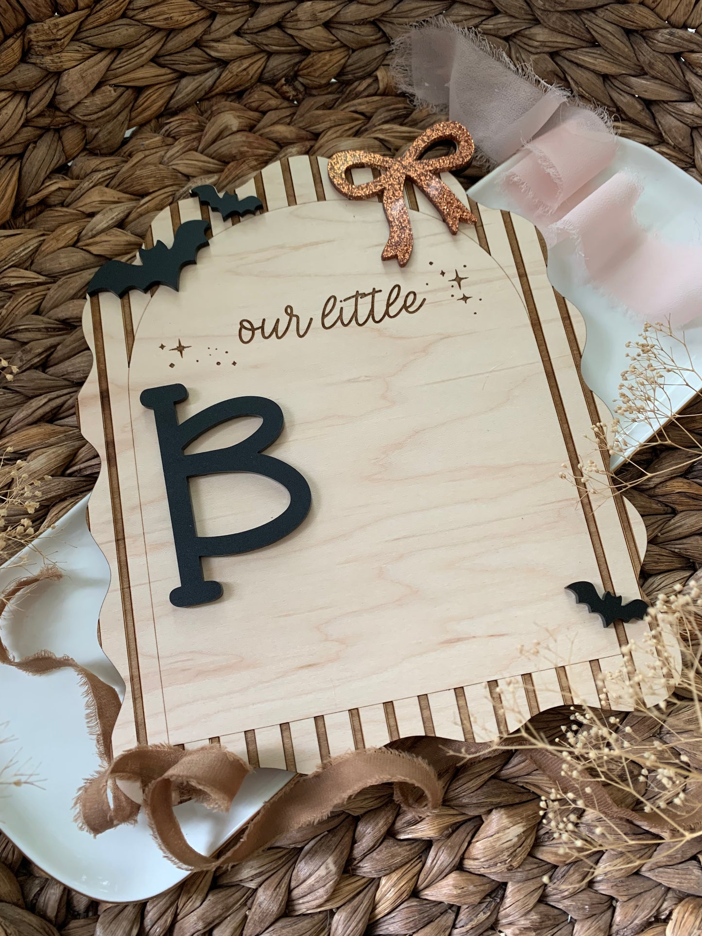 Baby girl First Halloween DIY footprint keepsake